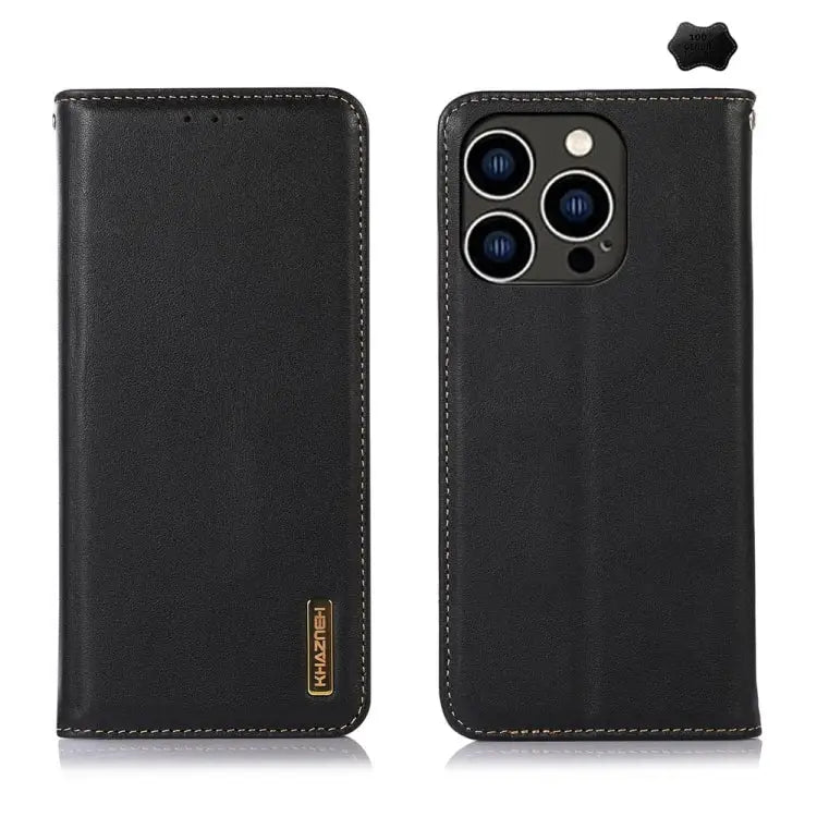 KHAZNEH Nappa Top Layer Cowhide Leather Phone Case For iPhone 15 Pro For iPhone 15 Plus For iPhone 15 - For iPhone 16