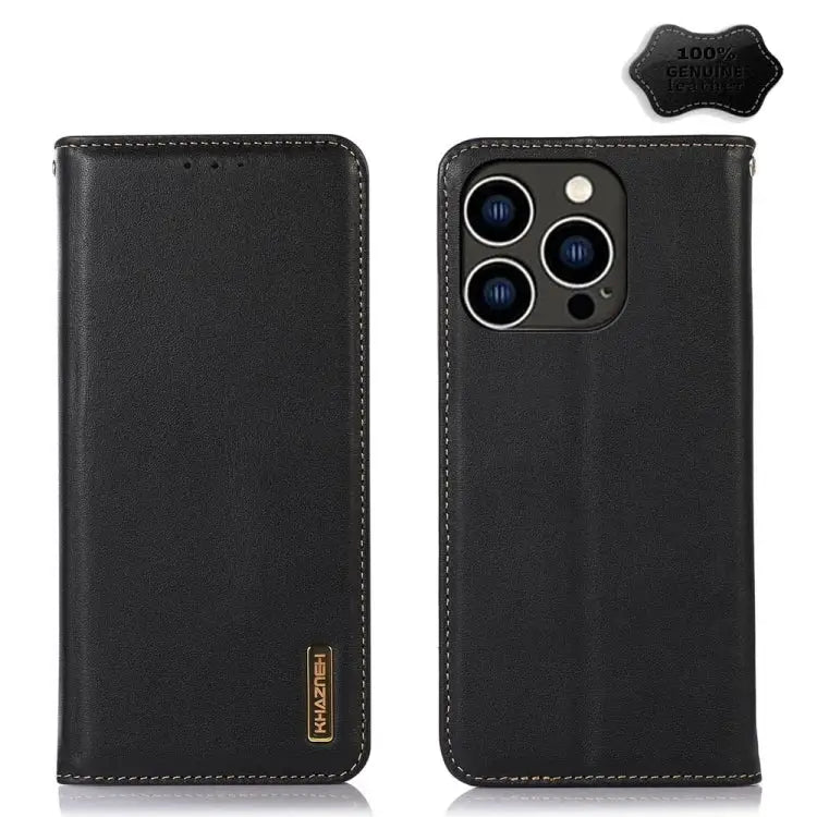 KHAZNEH Nappa Top Layer Cowhide Leather Phone Case For iPhone 15 Pro For iPhone 15 Plus For iPhone 15 - For iPhone 15