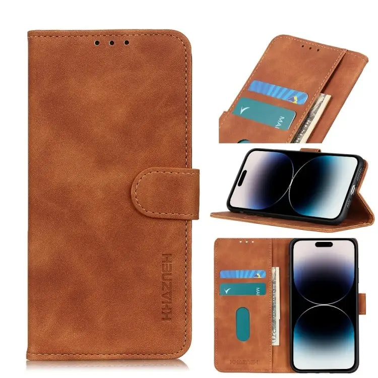 KHAZNEH Retro Texture Leather Phone Case For iPhone 14 For iPhone 14 Plus For iPhone 14 Pro For iPhone 14 Pro Max