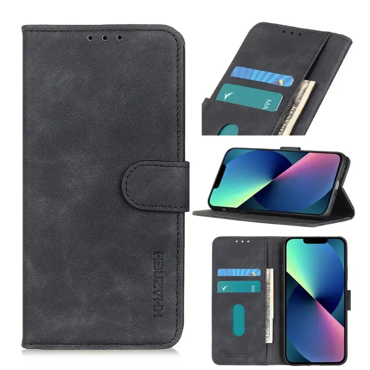 KHAZNEH Retro Texture Leather Phone Case For iPhone 14 For iPhone 14 Plus For iPhone 14 Pro For iPhone 14 Pro Max