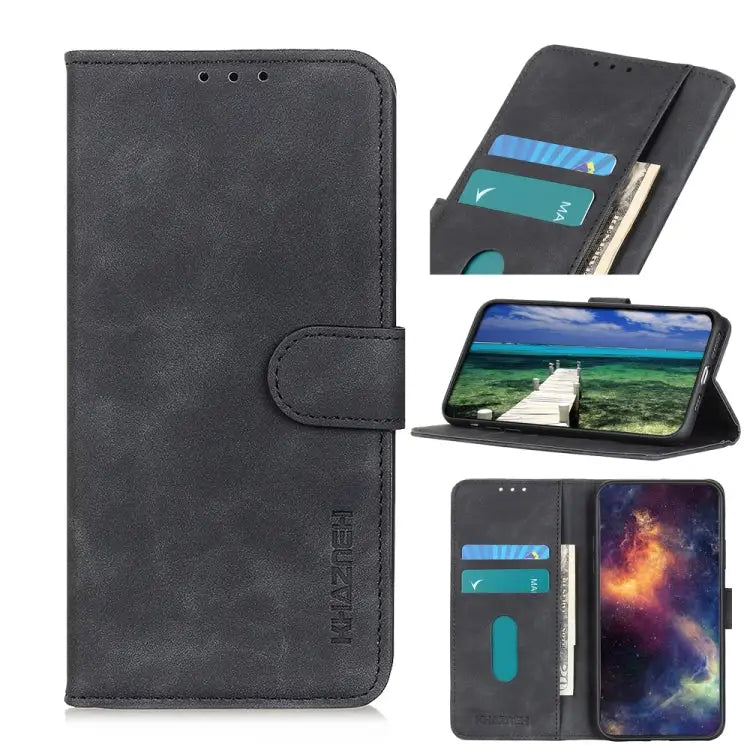 KHAZNEH Retro Texture PU + TPU Horizontal Flip Leather Case with Holder & Card Slots & Wallet For iPhone 13 mini