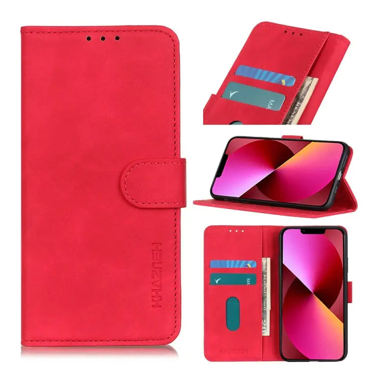 KHAZNEH Retro Texture PU + TPU Horizontal Flip Leather Case with Holder & Card Slots & Wallet For iPhone 13 mini