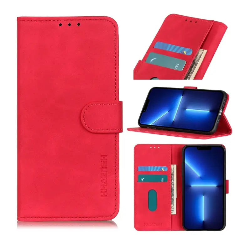 KHAZNEH Retro Texture PU + TPU Horizontal Flip Leather Case with Holder & Card Slots & Wallet For iPhone 13 mini