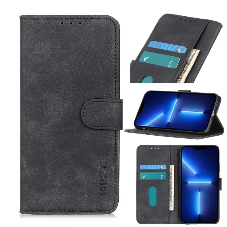 KHAZNEH Retro Texture PU + TPU Horizontal Flip Leather Case with Holder & Card Slots & Wallet For iPhone 13 mini