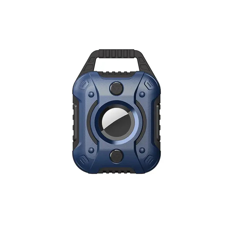 King Kong Series TPU + PC Protective Cover Case For AirTag - Black + Dark Blue - Apple Accessories