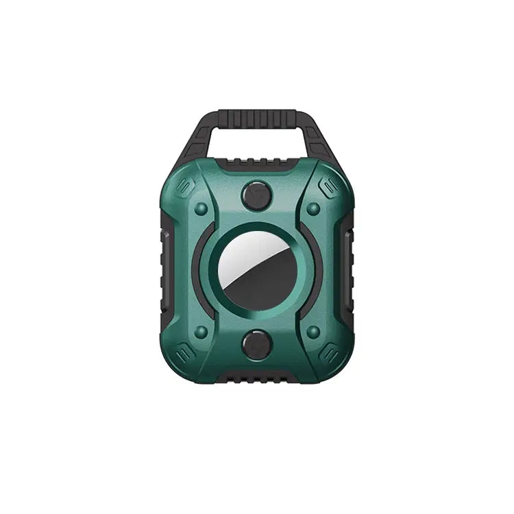King Kong Series TPU + PC Protective Cover Case For AirTag - Black + Dark Green - Apple Accessories