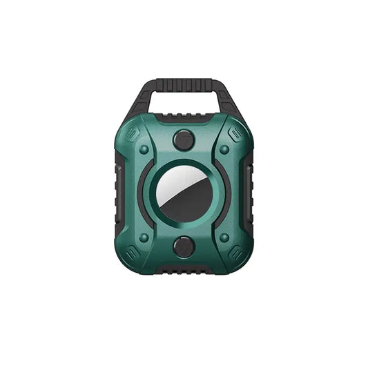 King Kong Series TPU + PC Protective Cover Case For AirTag - Black + Dark Green - Apple Accessories