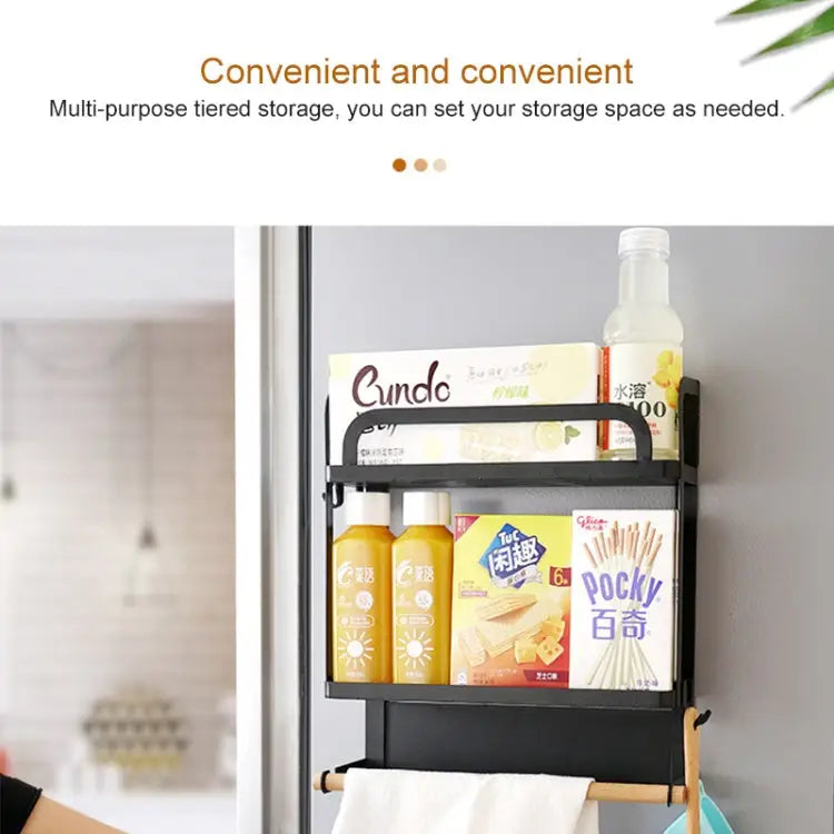 Kitchen Double Layers Magnetic Refrigerator Rack Storage Holder Double Layers - Double Layers