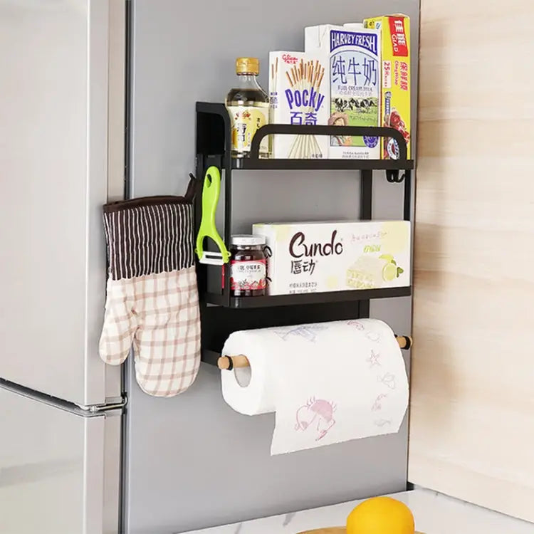 Kitchen Double Layers Magnetic Refrigerator Rack Storage Holder Double Layers - Double Layers
