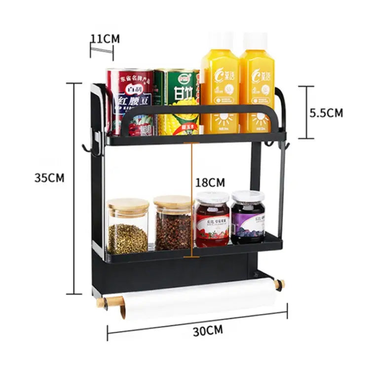 Kitchen Double Layers Magnetic Refrigerator Rack Storage Holder Double Layers - Double Layers