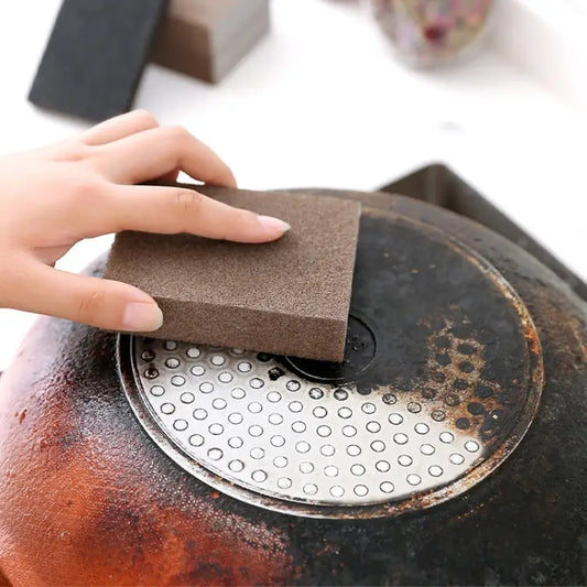 Kitchen Emery Clean Rub Pot Rust Focal Stains Sponge Removing Tool 10x7x2.5cm - 10x7x2.5cm