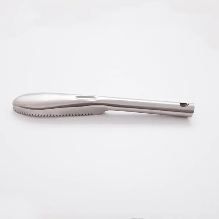 Kitchen Essential Stainless Steel Bidirectional Sawtooth Fish Scraper Fish Scale Planing Knife 22.5x3cm - 22.5x3cm