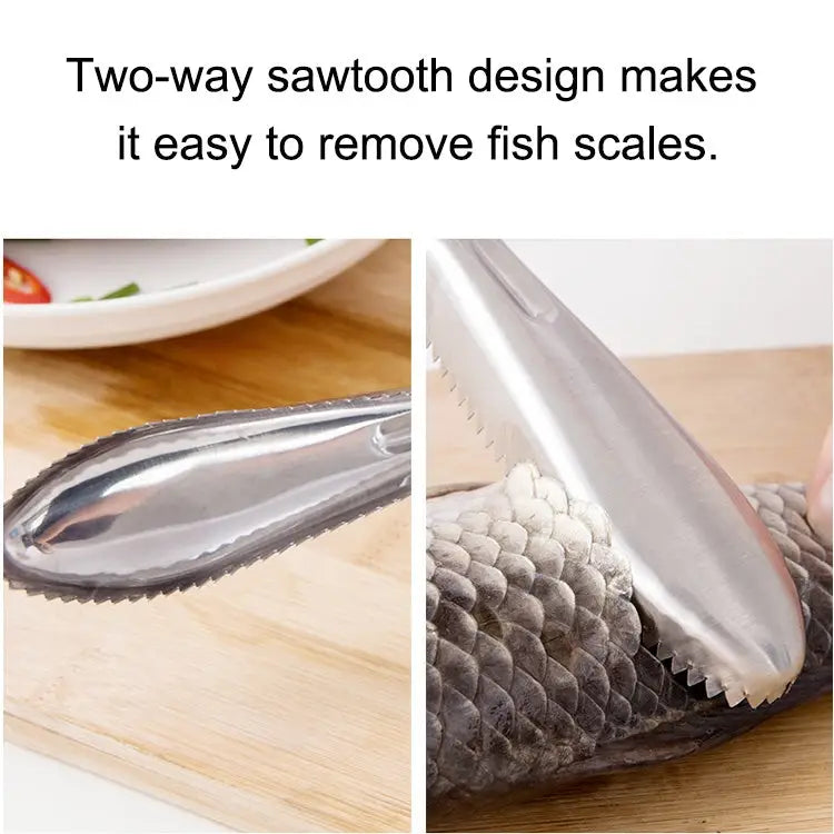 Kitchen Essential Stainless Steel Bidirectional Sawtooth Fish Scraper Fish Scale Planing Knife 22.5x3cm - 22.5x3cm