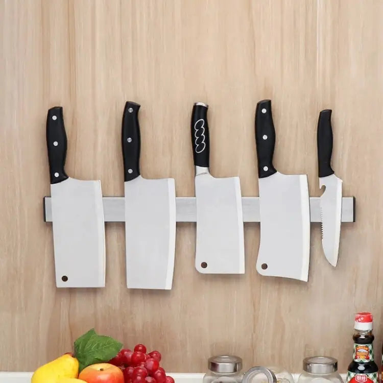 Kitchen Free Punching Wall-mounted 304 Stainless Steel Magnetic Knife Holder Size:51x4x1.5cm Size:51x4x1.5cm