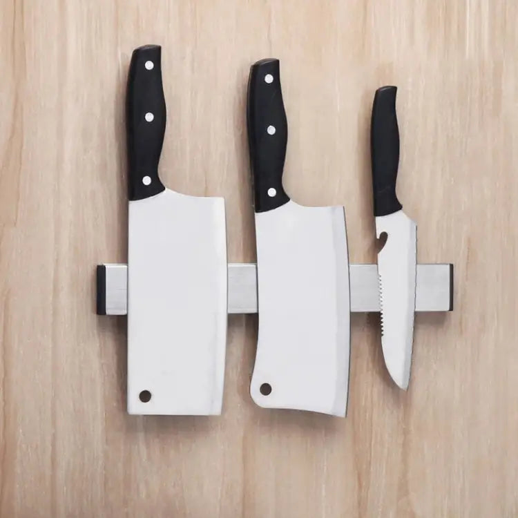 Kitchen Free Punching Wall-mounted 304 Stainless Steel Magnetic Knife Holder Size:31x4x1.5cm Size:31x4x1.5cm