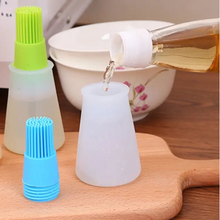 Kitchen Silicone Oil Brush Grill Brush Oil Bottle,Random Color Delivery 11.5x5cm - 11.5x5cm
