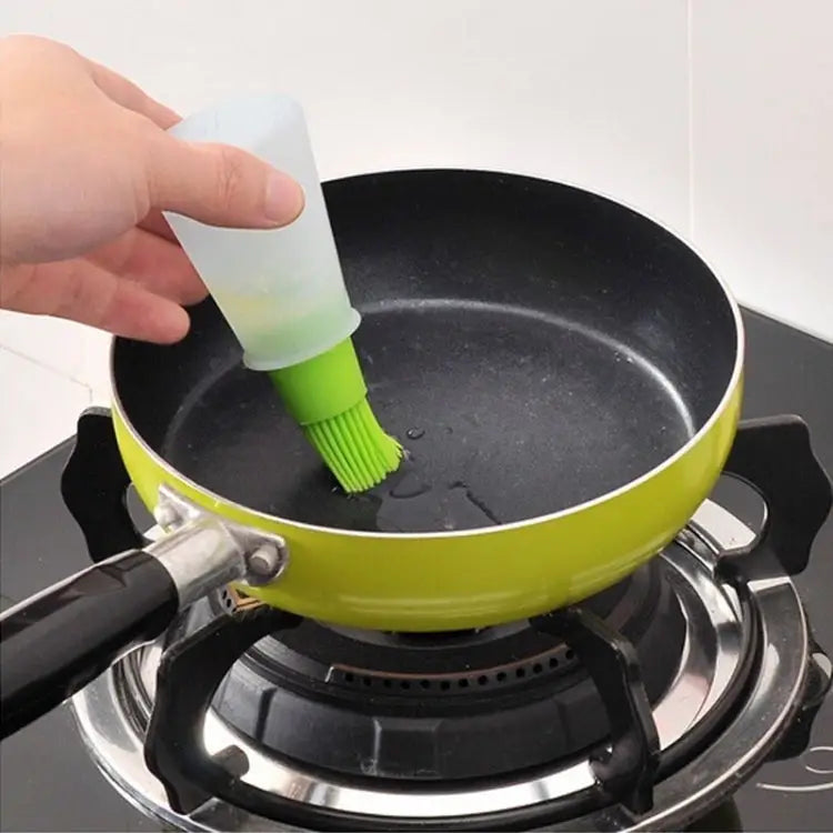 Kitchen Silicone Oil Brush Grill Brush Oil Bottle,Random Color Delivery 11.5x5cm - 11.5x5cm
