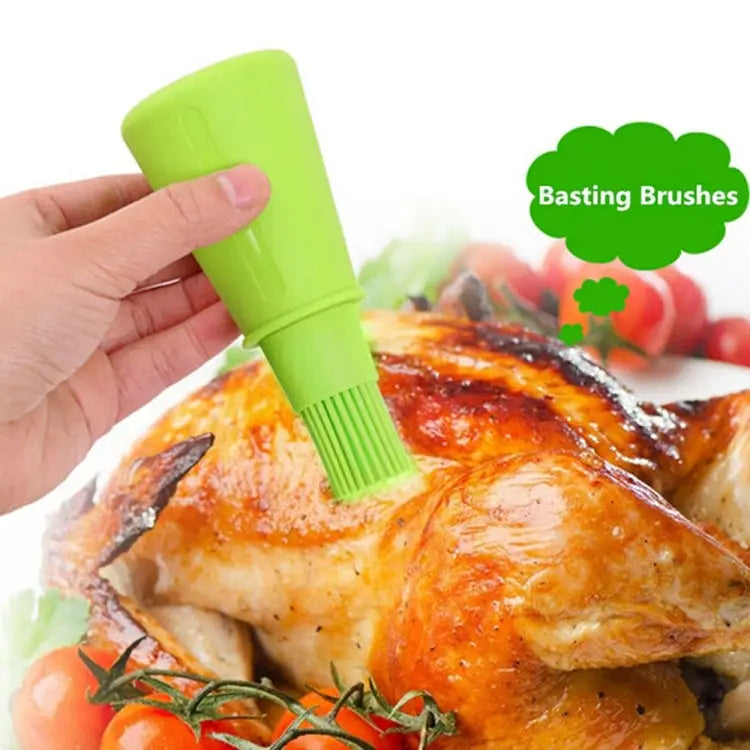 Kitchen Silicone Oil Brush Grill Brush Oil Bottle,Random Color Delivery 11.5x5cm - 11.5x5cm