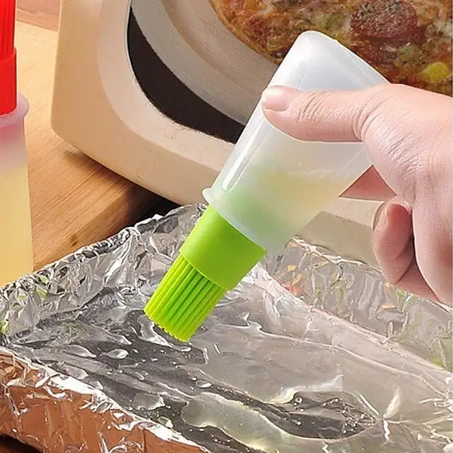 Kitchen Silicone Oil Brush Grill Brush Oil Bottle,Random Color Delivery 11.5x5cm - 11.5x5cm