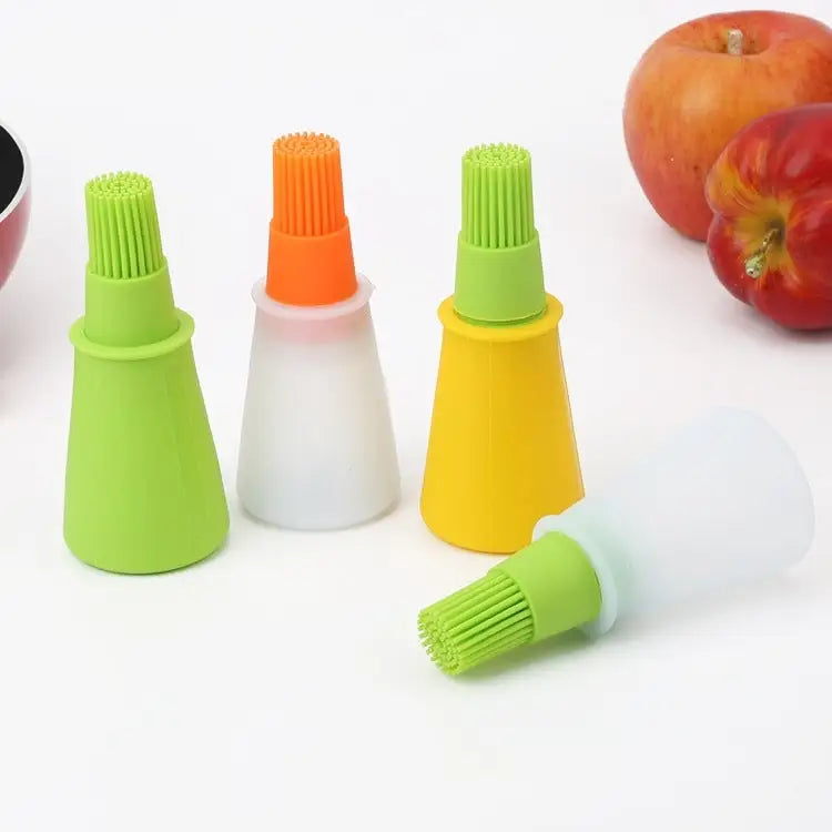 Kitchen Silicone Oil Brush Grill Brush Oil Bottle,Random Color Delivery 11.5x5cm - 11.5x5cm