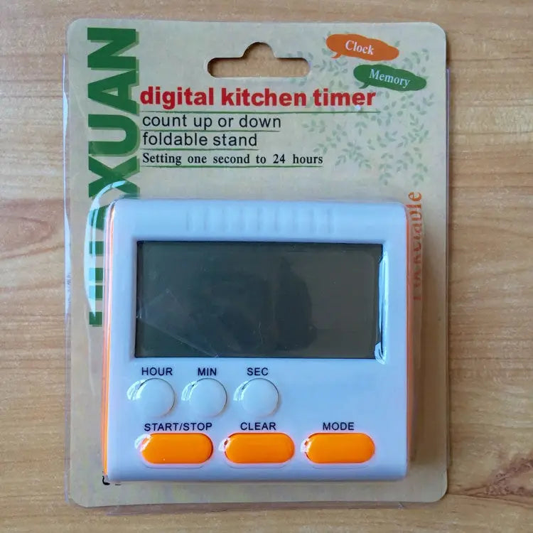 Kitchen Timer 24 Hours Digital Alarm Clock LCD Screen Magnetic Backing for Cooking Baking