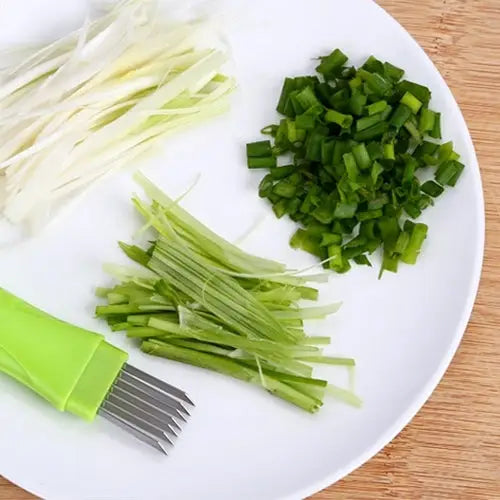 Kitchen Tool Manual Stainless Steel Filate Circle Shape Green Onion Slicer 16x1.8cm Green - 16x1.8cm Green