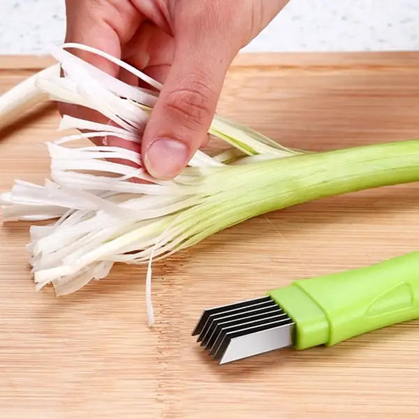 Kitchen Tool Manual Stainless Steel Filate Circle Shape Green Onion Slicer 16x1.8cm Green - 16x1.8cm Green