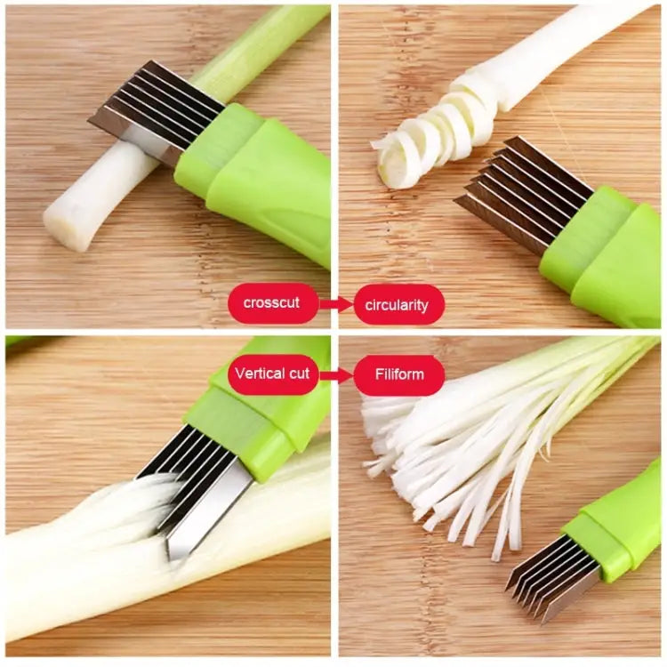 Kitchen Tool Manual Stainless Steel Filate Circle Shape Green Onion Slicer 16x1.8cm Green - 16x1.8cm Green