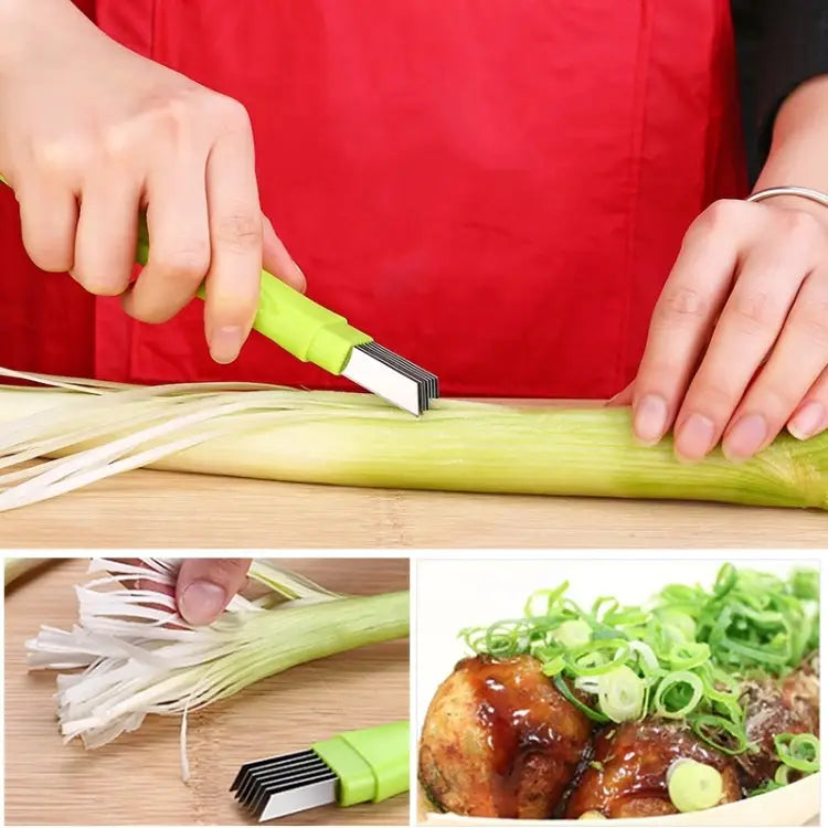 Kitchen Tool Manual Stainless Steel Filate Circle Shape Green Onion Slicer 16x1.8cm Green - 16x1.8cm Green