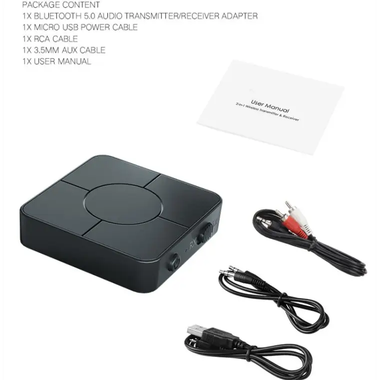 KN326 Bluetooth Audio receiver transmitter 5.0 two-in-one Bluetooth adapter for hands-free calls