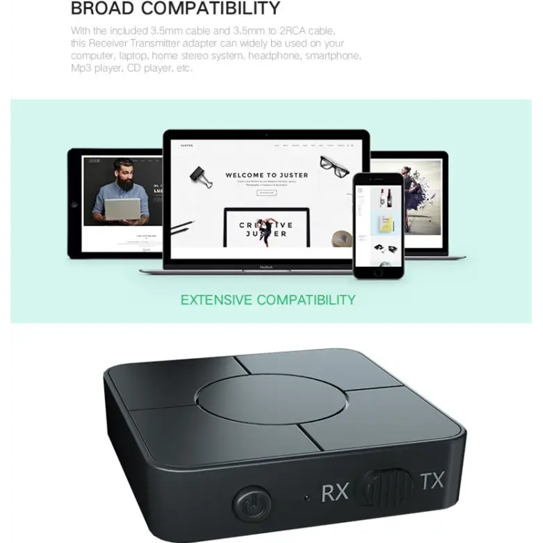 KN326 Bluetooth Audio receiver transmitter 5.0 two-in-one Bluetooth adapter for hands-free calls