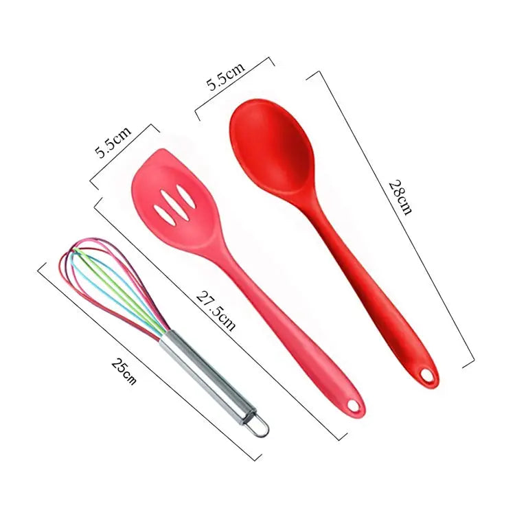 kn607 10 in 1 Colorful Silicone Kitchen Tools Set kn607 - kn607