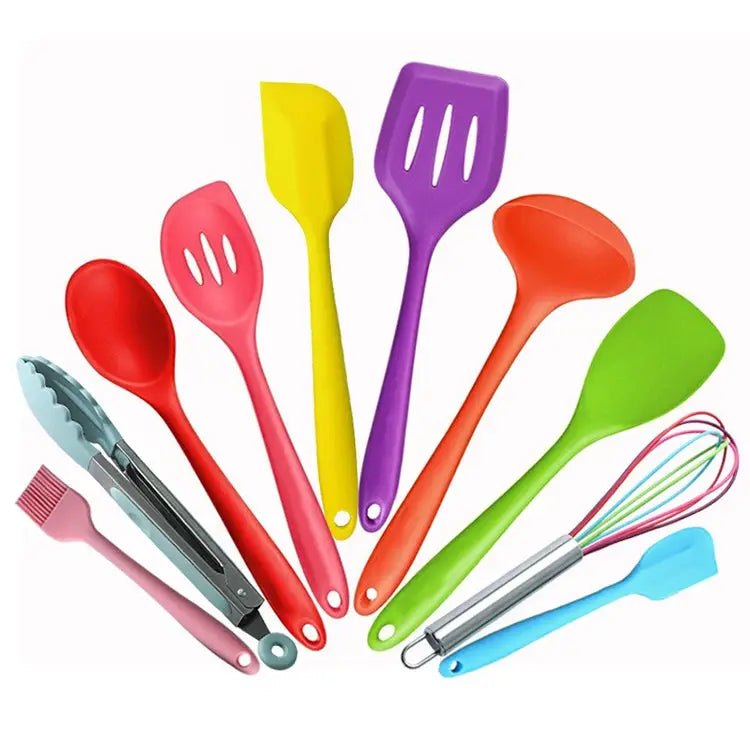kn607 10 in 1 Colorful Silicone Kitchen Tools Set kn607 - kn607