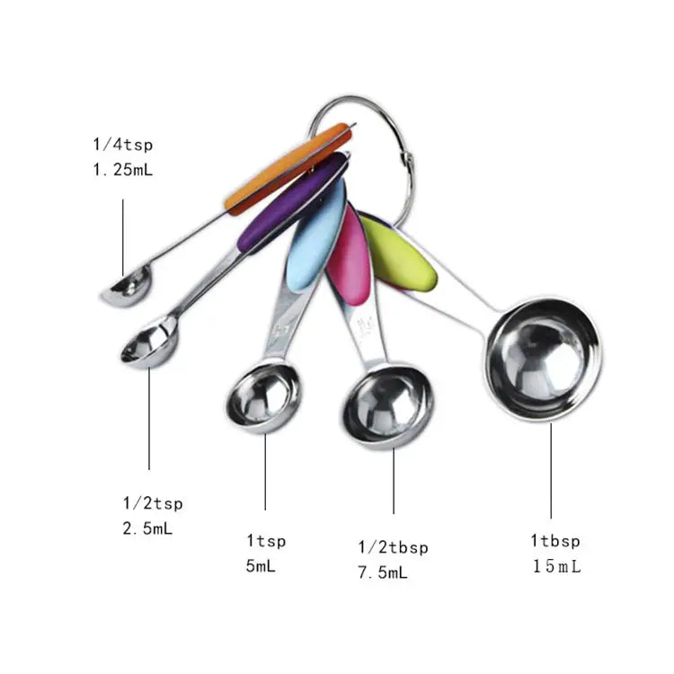 kn650 10 in 1 Colorful Stainless Steel Measuring Spoon Cake Mold Baking Tool Set 10 in 1 Measuring Spoon(Colorful) - 10