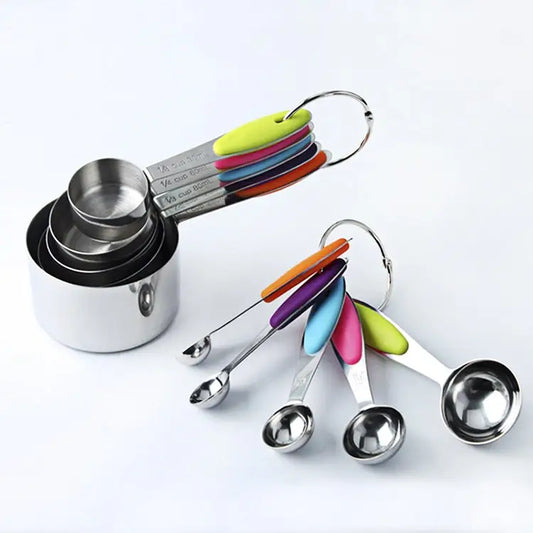 kn650 10 in 1 Colorful Stainless Steel Measuring Spoon Cake Mold Baking Tool Set 10 in 1 Measuring Spoon(Colorful) - 10