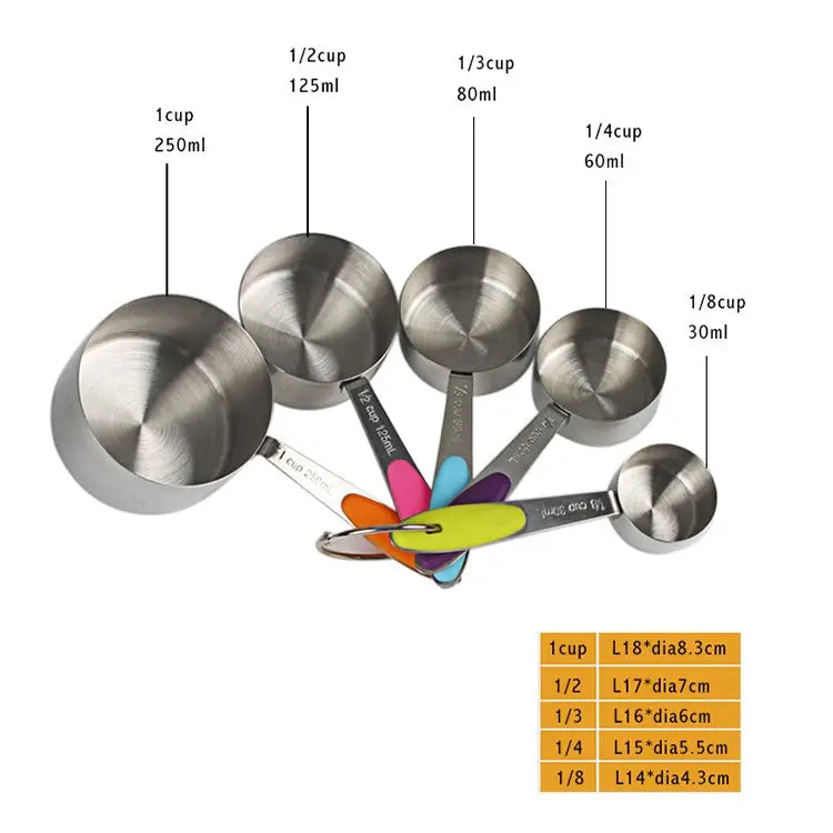 kn650 10 in 1 Colorful Stainless Steel Measuring Spoon Cake Mold Baking Tool Set 10 in 1 Measuring Spoon(Colorful) - 10