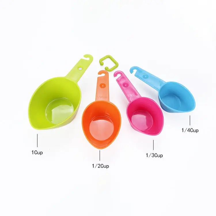 kn7600 9 in 1 Colorful Pointed Plastic Measuring Spoon Measuring Cup Baking Tool Set 9 Pieces Set - 9 Pieces Set