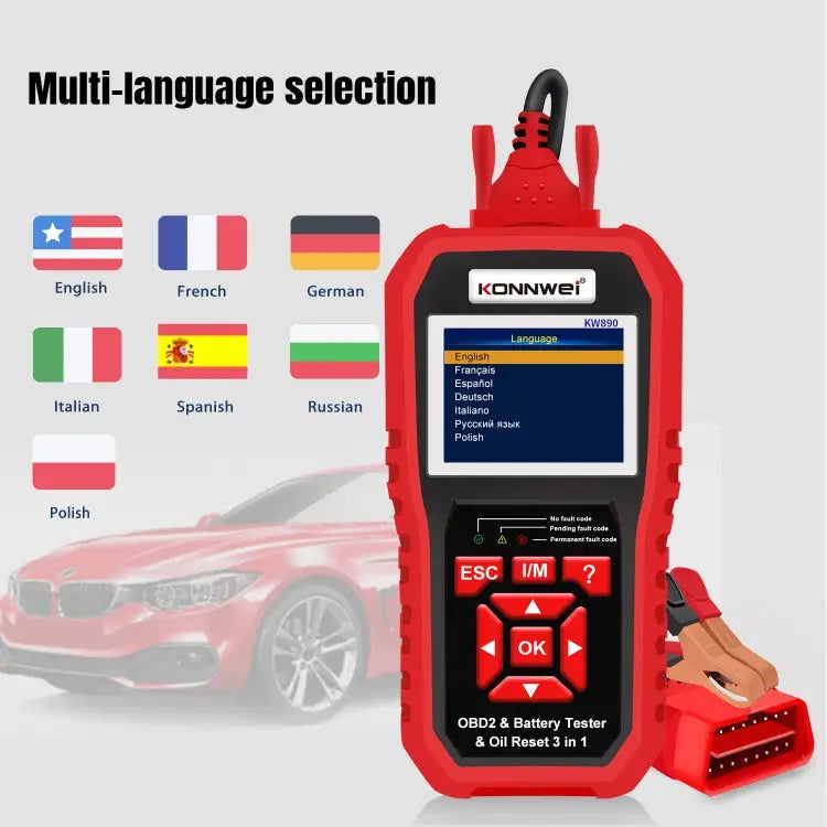 KONNWEI KW890 2 in 1 Car OBD2 Fault Detector + Maintenance Light Reseter KW890 - KW890