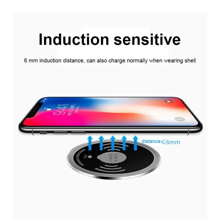 KP-ZMC Embedded Desktop Wireless Charger with PD + USB Interface Cable Length: 1.2m