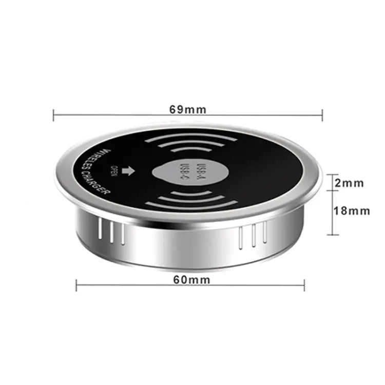 KP-ZMC Embedded Desktop Wireless Charger with PD + USB Interface Cable Length: 1.2m