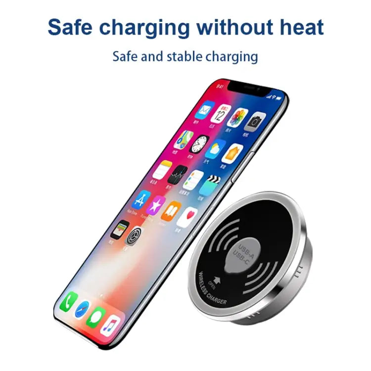 KP-ZMC Embedded Desktop Wireless Charger with PD + USB Interface Cable Length: 1.2m
