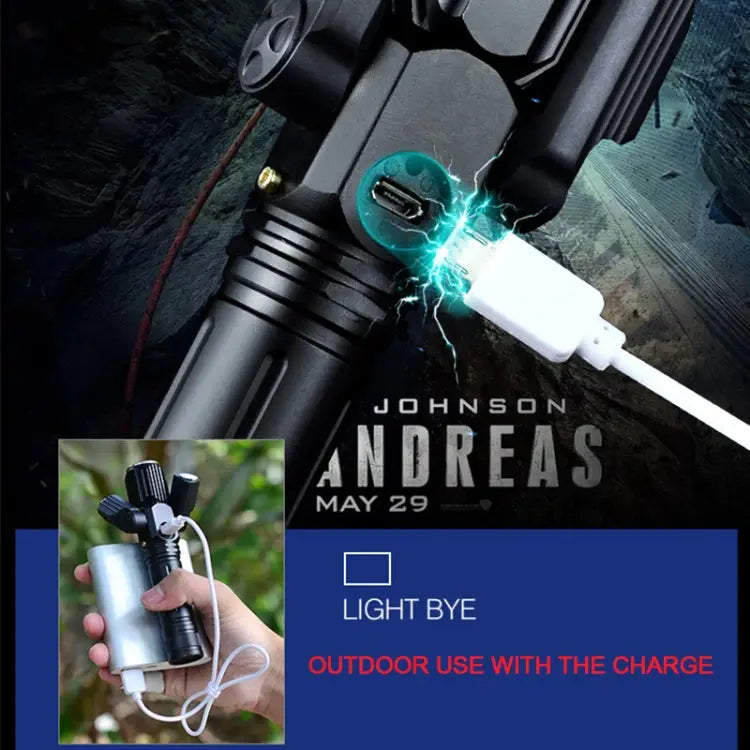 KS-739 USB Charging Waterproof T6 + XPE Fixed Focus LED Flashlight with 4-Modes KS-739 - KS-739