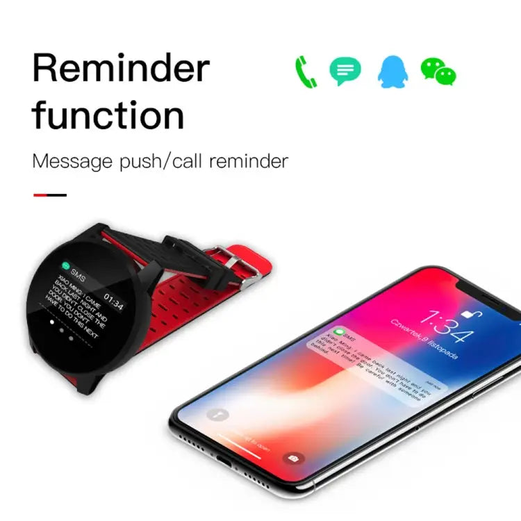 KY108 1.3 inches 240x240 Resolution Smart Bracelet IP67 Waterproof Support Call Reminder /Heart Rate Monitoring /Sleep