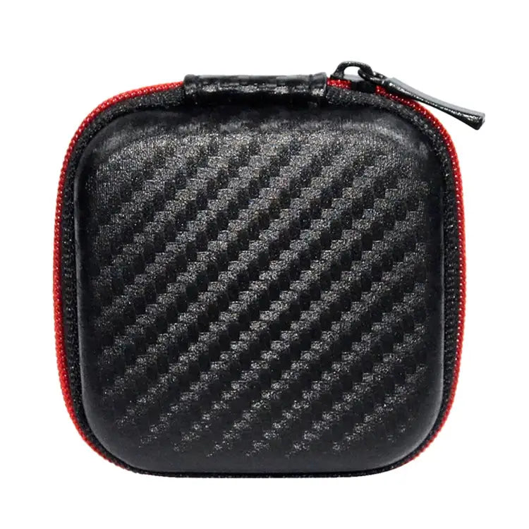 KZ Data Wire Charger Earphone Portable Carbon Fibre Texture Receiving Case Square - Square