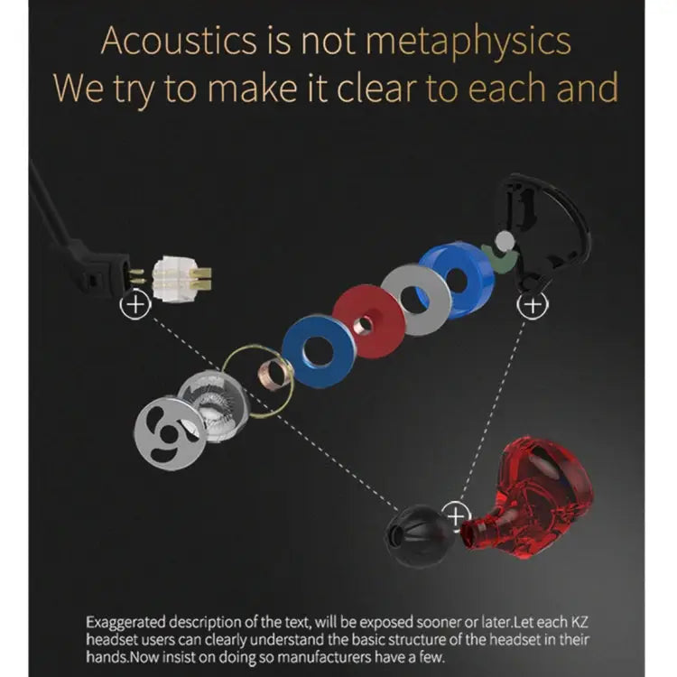 KZ ED12 3.5mm Jack Hanging Ear Sports Design In-Ear Style Wire Control Earphone Cable Length: 1.2m ED12 - ED12