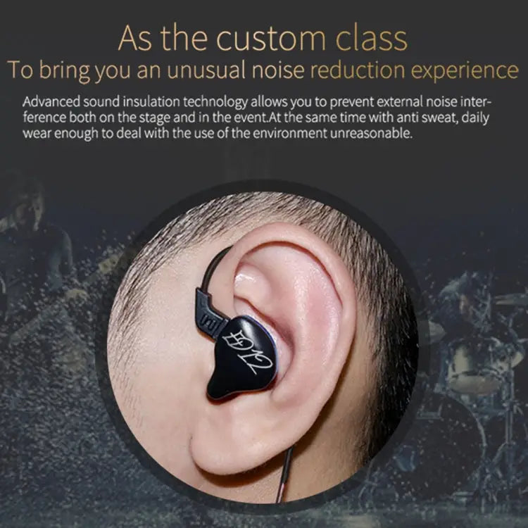 KZ ED12 3.5mm Jack Hanging Ear Sports Design In-Ear Style Wire Control Earphone Cable Length: 1.2m ED12 - ED12