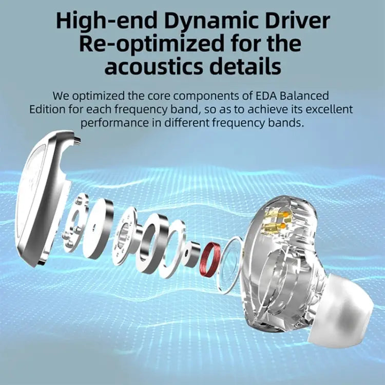 KZ-EDA Balanced Dual Magnetic Dynamic In-Ear Earphone With Microphone Without Microphone - Apple Accessories