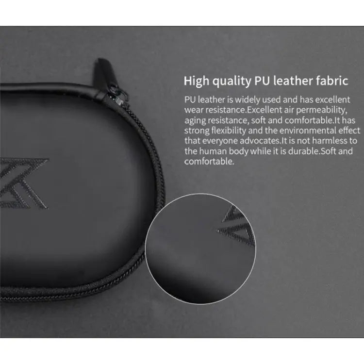 KZ Portable PU Leather Oval Data Cable Charger Earphone Storage Box Oval - Oval - Apple Accessories