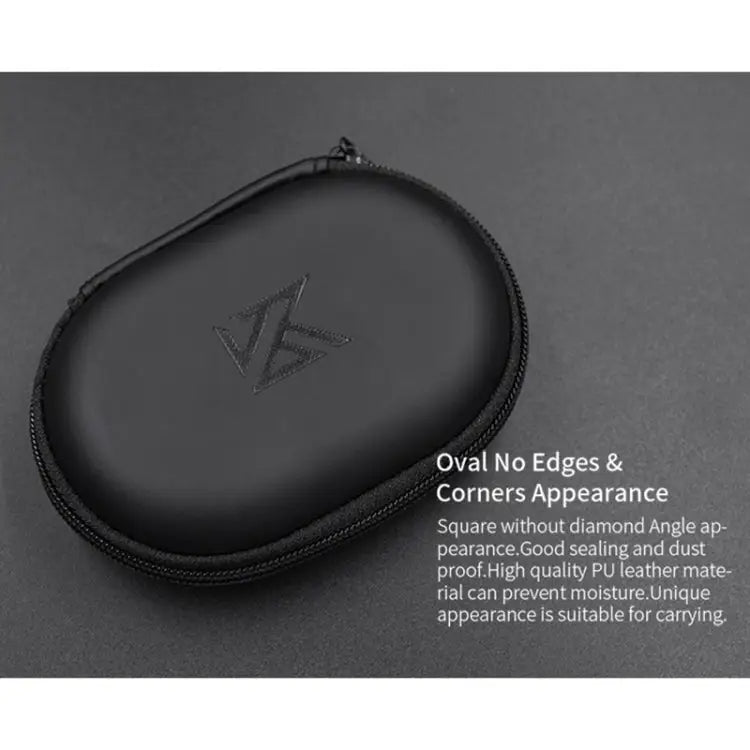KZ Portable PU Leather Oval Data Cable Charger Earphone Storage Box Oval - Oval - Apple Accessories