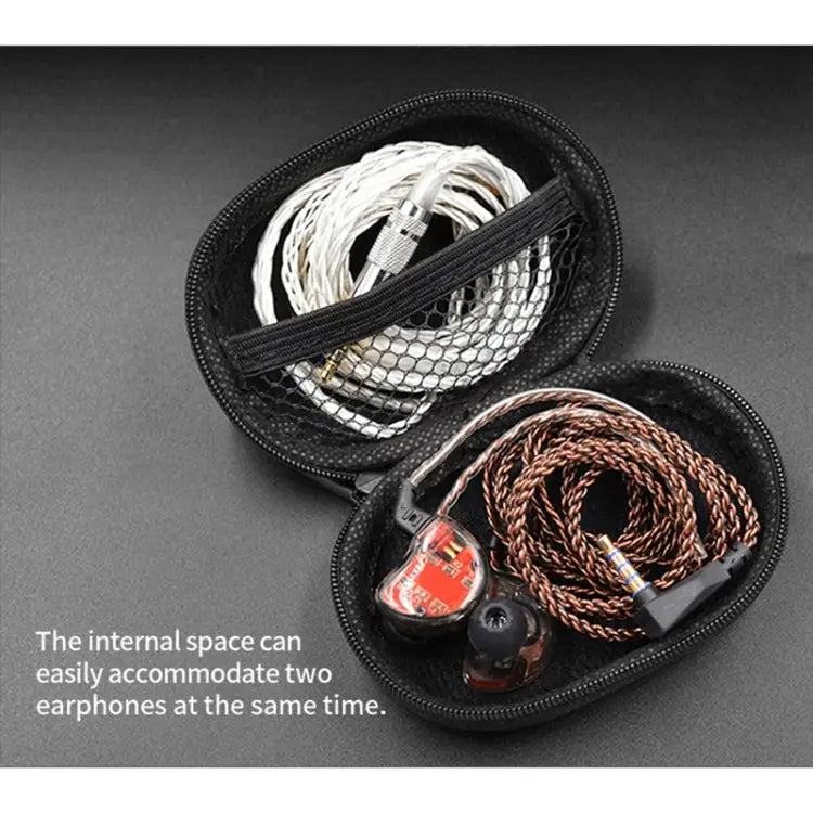 KZ Portable PU Leather Oval Data Cable Charger Earphone Storage Box Oval - Oval - Apple Accessories